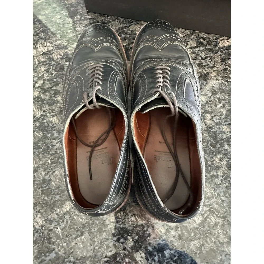 ALLEN EDMONDS 8.5D MCTAVISH BLACK LEATHER WINGTIP DRESS SHOES Men's